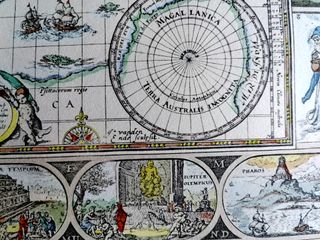 Grabado antiguo Mapa Nova Totius Terrarum Orbis