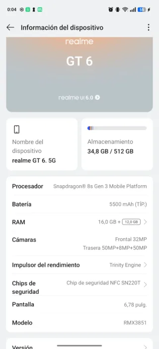 Realme GT6 5G 512GB Verde