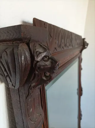 Espejo Antiguo Madera Tallada