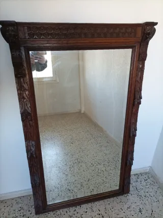 Espejo Antiguo Madera Tallada