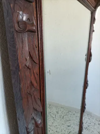 Espejo Antiguo Madera Tallada