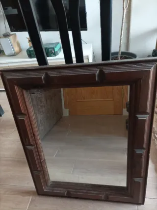 Espejo Antiguo Madera Tallada