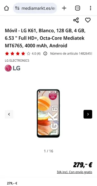 Scatola sigillata LG K61 da 128 GB senza apertura o nuova di zecca