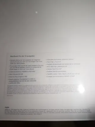 MacBook Pro 13 i5 8GB 512GB MV9A2Y/A SIN ABRIR