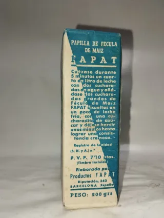 Caja para colección Fécula de Maíz FAPAT