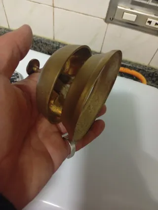 Timbre recepción hotel bronce antiguo