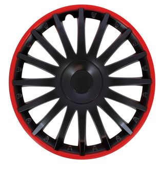 Tapacubos 14 Negro con Aro Rojo
