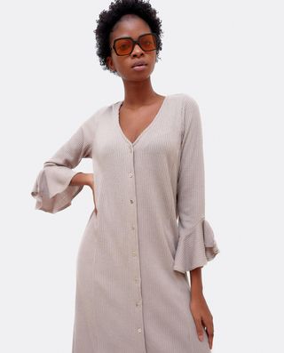 Vestido Midi Punto Volantes Cuplé