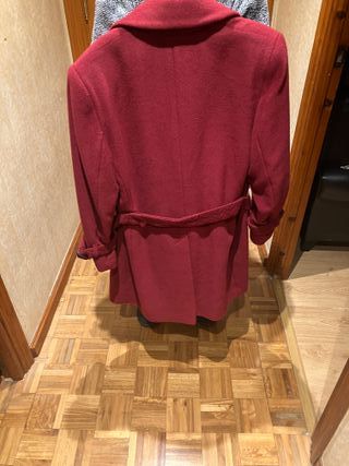 Abrigo lana virgen y cachemira Tasca Granate T44