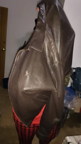 Chaqueta de cuero Polo Ralph Lauren marrón