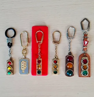 Lote Llaveros mini semaforo vintage miniatura