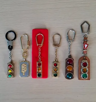 Lote Llaveros mini semaforo vintage miniatura