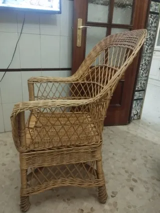 Sillón butaca mimbre artesanal