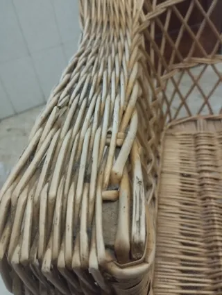 Sillón butaca mimbre artesanal