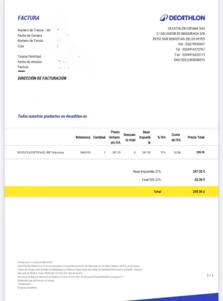 Bicicleta elíptica Domyos EL500 Elliptical bike