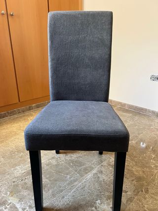 Sillas de comedor tapizada gris