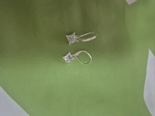 Pendientes Plata Ley Cuadrados Circonita