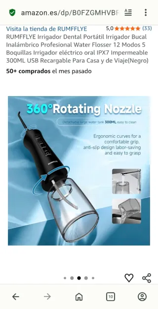 Irrigador Bucal  Negro Precintado