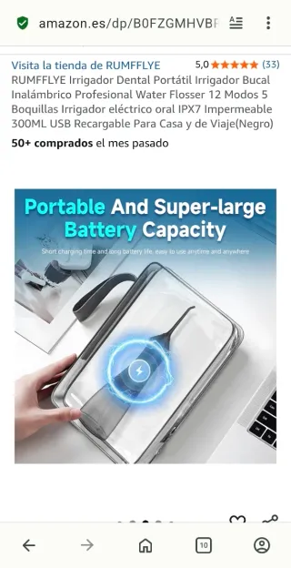 Irrigador Bucal  Negro Precintado