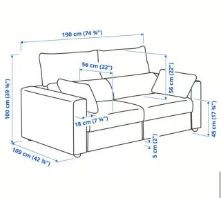 Sofá deslizante Ikea Eskilstuna 2 plazas