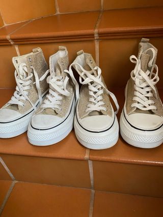Zapatillas Bestele tipo Converse doradas