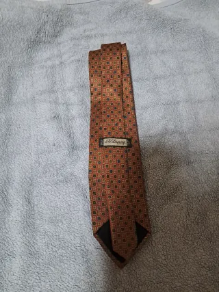 Corbata de seda dorada y naranja