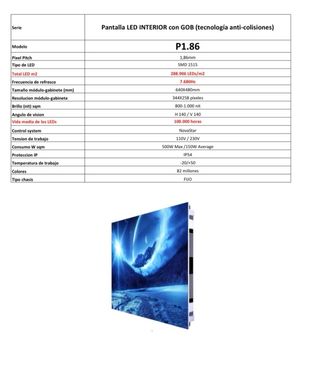 Pantalla LED Indoor 64x48cm GOB