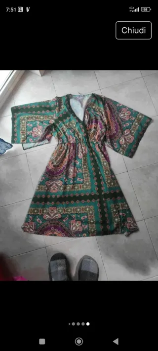 Vestito donna fantasia floreale taglia unica