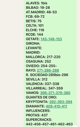 Cambio faltas Adrenalyn XL 25/26