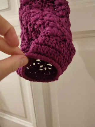 Porta sacchetti uncinetto viola