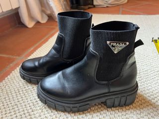 Stivaletti Chelsea Prada Logo Taglia 37