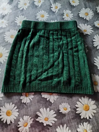 Gonna bambina in maglia verde