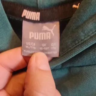 Sudadera Puma Verde Talla 15-16 años.