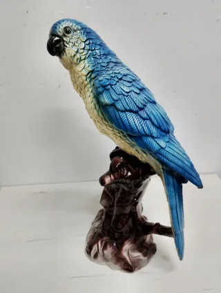 Loro de cerámica vintage azul