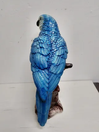 Loro de cerámica vintage azul