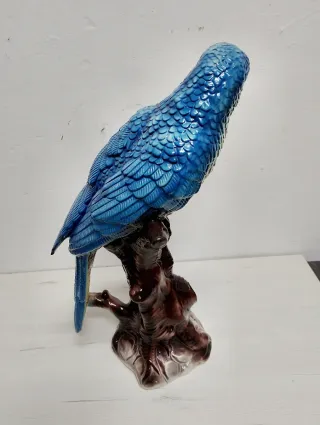 Loro de cerámica vintage azul