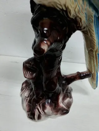 Loro de cerámica vintage azul