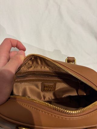 Borsa Miu Miu in pelle con manico superiore marrone