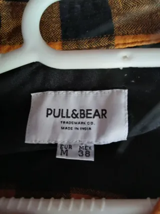 Camisa leñador Pull&Bear cuadros naranja y negro