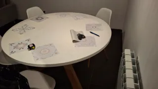 Conjunto mesa y 3 sillas estilo nórdico. REBAJADO