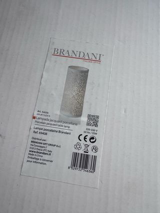 Lampada Brandani porcellana jacquard cm 11x24