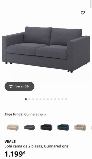SOFA CAMA NUEVO DE 2 PLAZAS GRIS