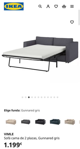 SOFA CAMA NUEVO DE 2 PLAZAS GRIS
