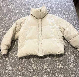 Plumífero blanco roto oversize