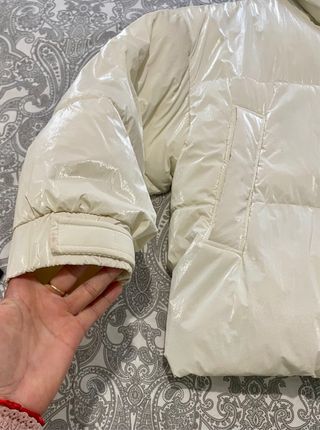 Plumífero blanco roto oversize