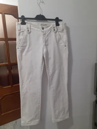 Pantalón Massimo Dutti Blanco T.42