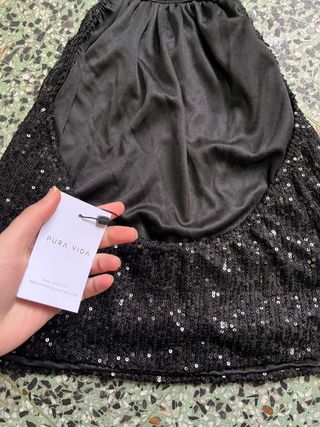 Top lentejuelas negro