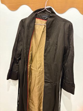 Abrigo largo marrón oscuro