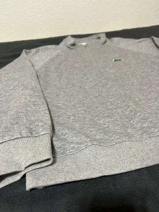 Jersey Lacoste Gris Media Cremallera