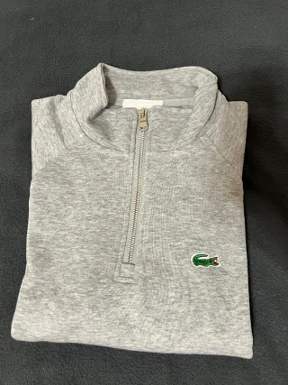 Jersey Lacoste Gris Media Cremallera
